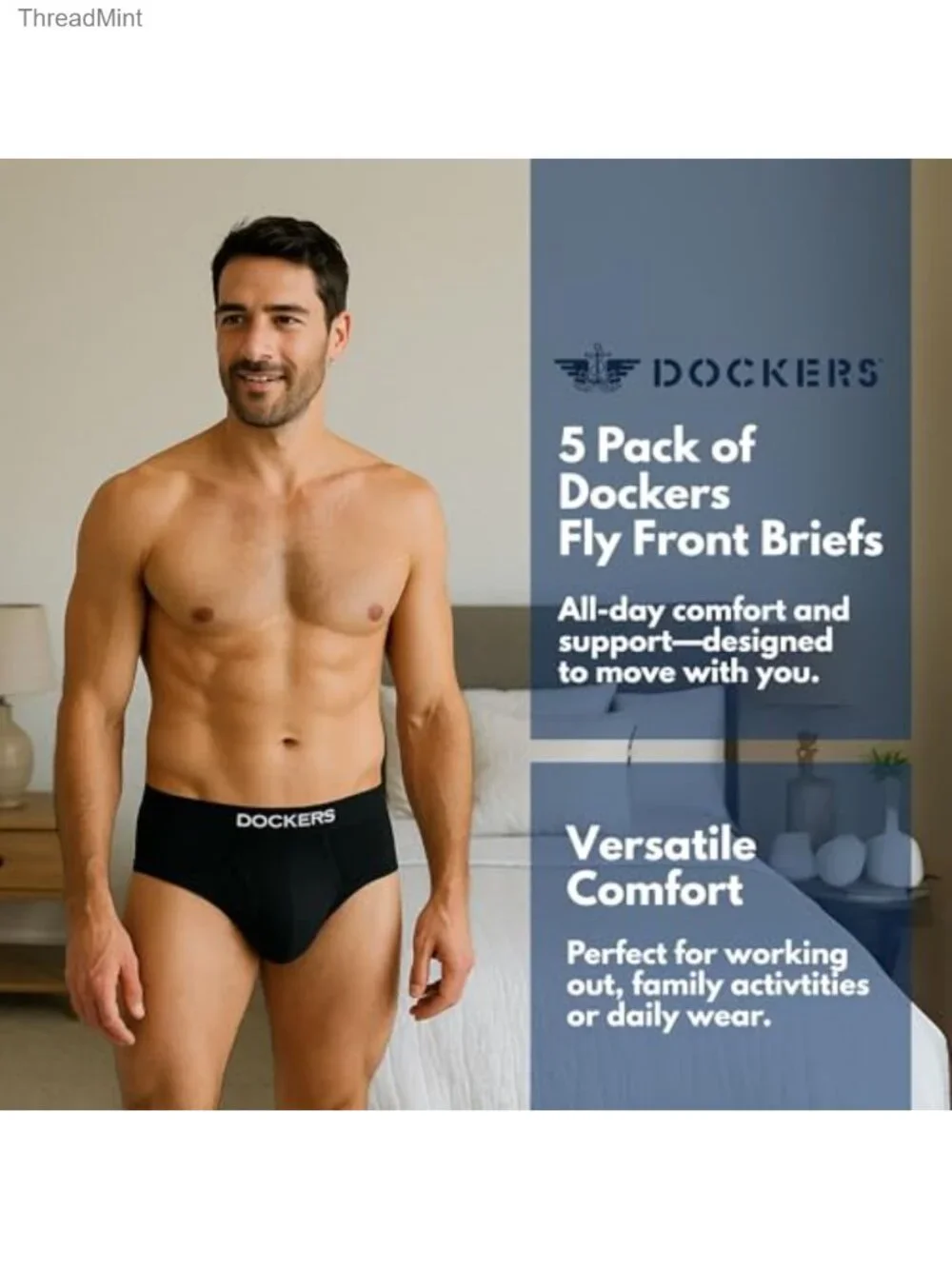 Men's Cotton Briefs 5-Pack Soft Breathable Underwear